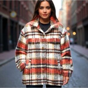 Zara Plaid Brushed Flannel Heavyweight Shacket Jacket Women’s Small